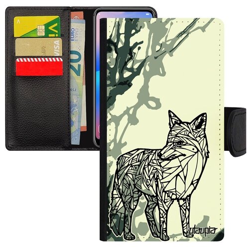 фото Красивый чехол-книжка для мобильного // iphone xs // "лиса" коварная дизайн, utaupia, серый