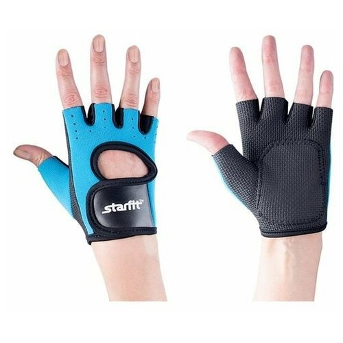 Перчатки для фитнеса STARFIT SU-107 синие/черные р. S (1114315) перчатки атлетические starfit su 120 чёрный s
