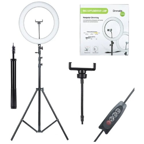 Кольцевая светодиодная лампа 36 см Ring Supplementary lamp со штативом с держателем для телефона 281700₽