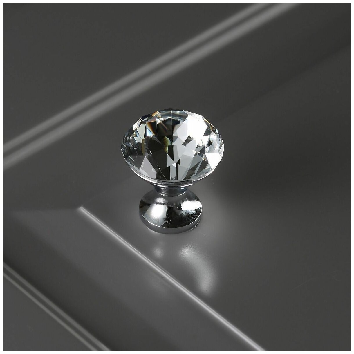 Ручка-кнопка с кристаллом GZ-CRPB25-01 хром - фотография № 4