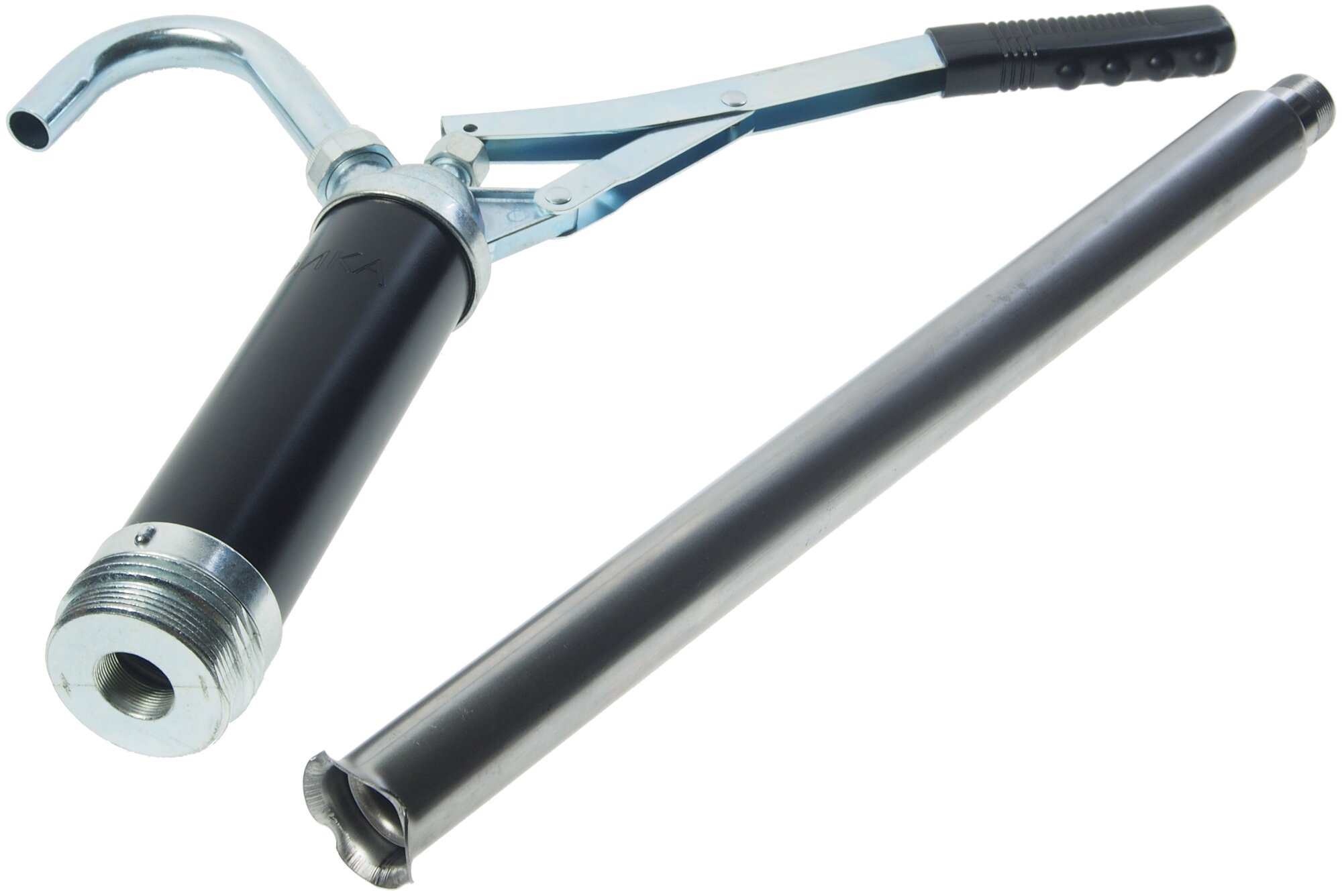 фото Насос бочковой рычажный Евро тип (под бочки: 200л, цельностальной поршень и клапан, под 2"отверстия, подача:250см?/на 1нажатие) эврика ER-44490