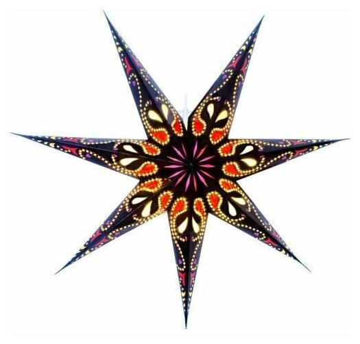 Подвесная звезда плафон сири (чёрная), 70 см, белый кабель, цоколь Е14, STAR trading 236-58