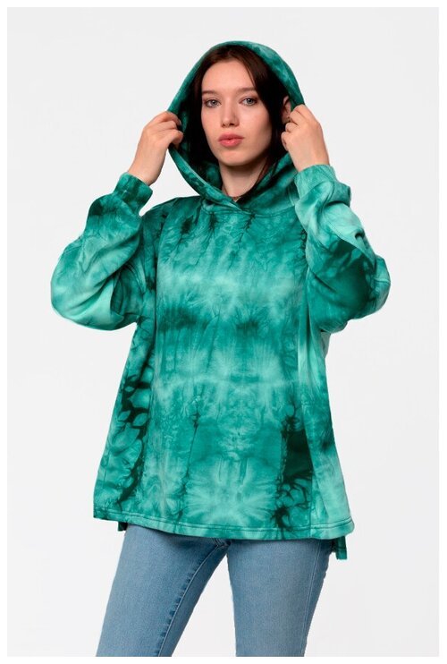 Магазин Толстовок Hoodie OVERSIZE diagonal petlia «VARENKA EMERALD» , Размер Unisex 44 / M Woman (Teenager)