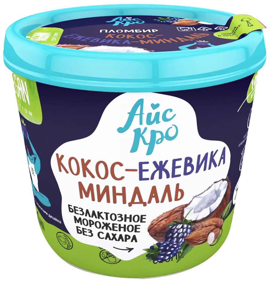 Десерт ICECRO Vegan Кокос-ежевика-миндаль, без змж