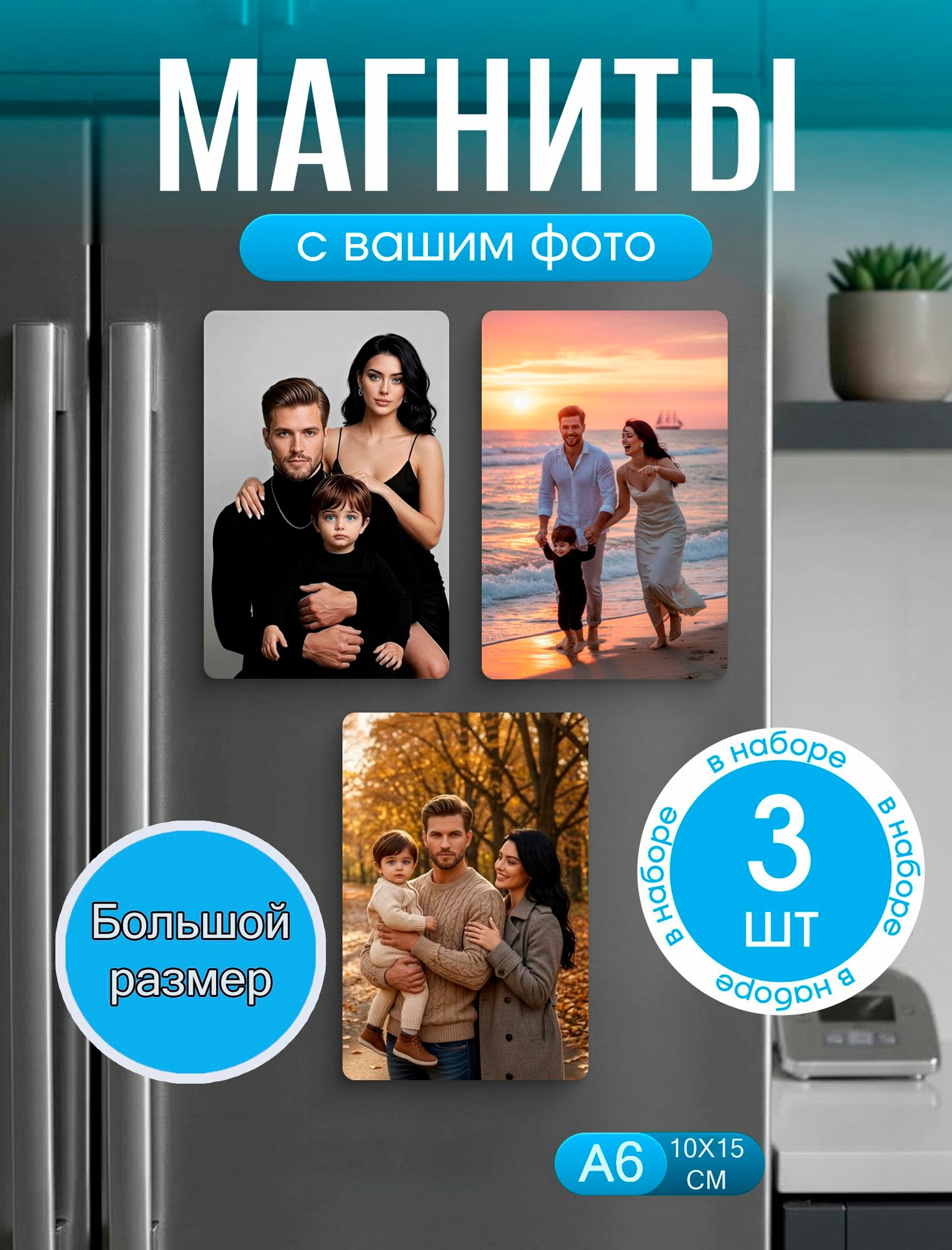 Магнит на холодильник с фото на заказ