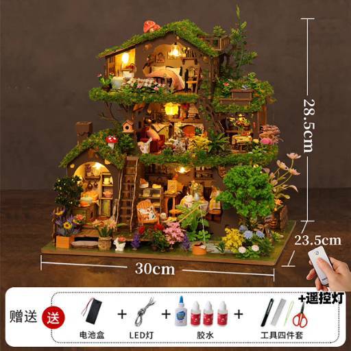 A Time Treehouse DIY деревянная 3D модель с инструментом, клеем и пультом дистанционного управления