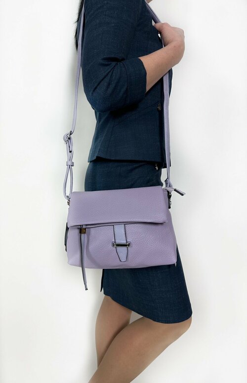 Сумка кросс-боди Batty Яркая сумка из экокожи G-2641-2-Purple, фактура гладкая, рельефная, лиловый