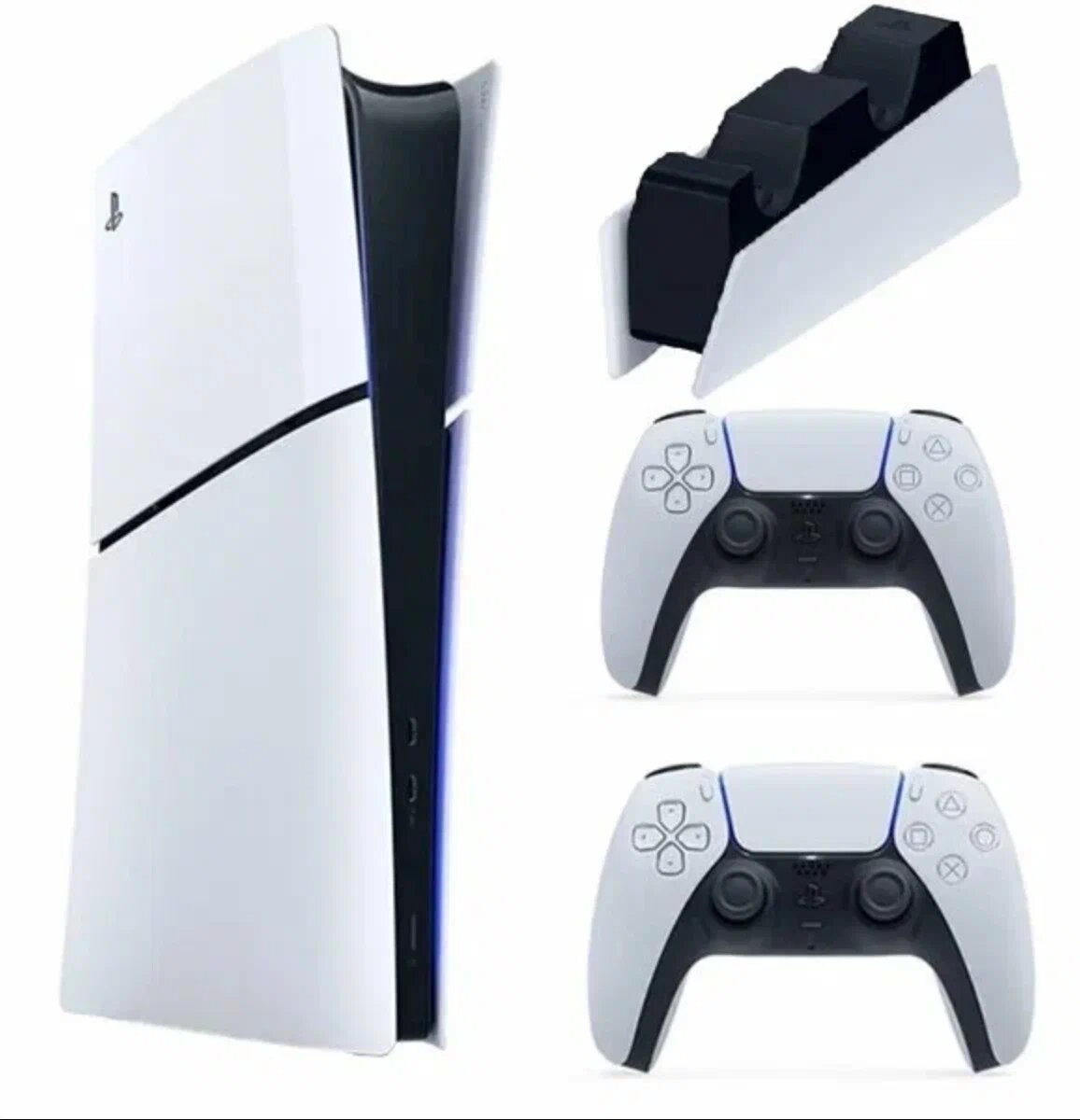 Игровая приставка Sony PlayStation 5 Slim, с дисководом, 1 ТБ, два геймпада + зарядная станция