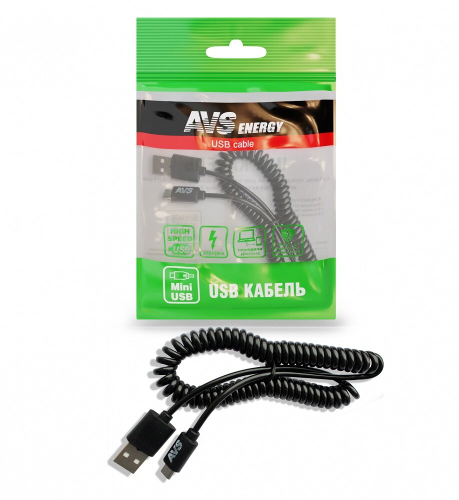 Кабель AVS mini USB 2 м витой MN-32 AVS A78884S | цена за 1 шт