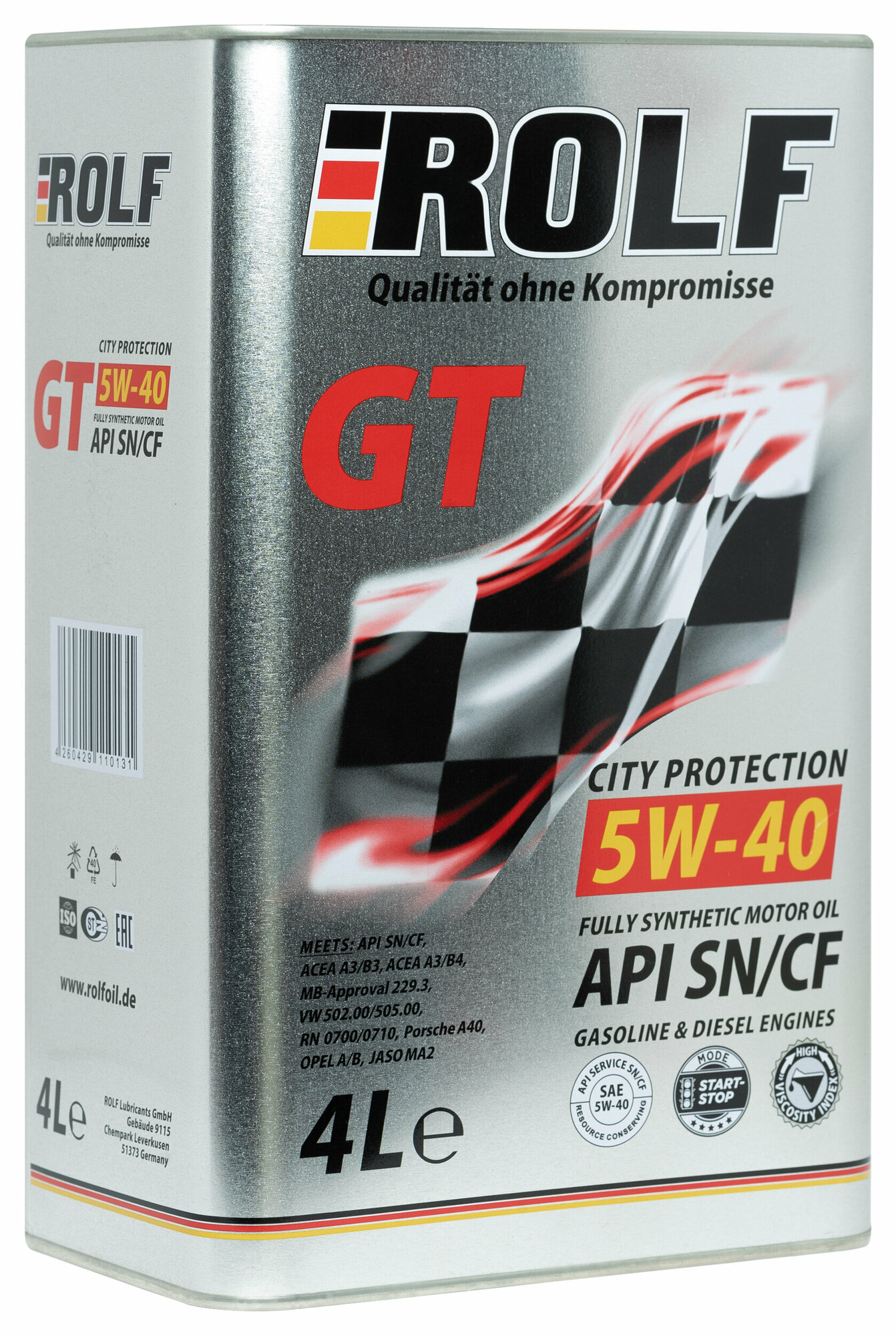 Моторное масло Rolf GT SAE 5W-40 синтетическое 4 л — фото 1