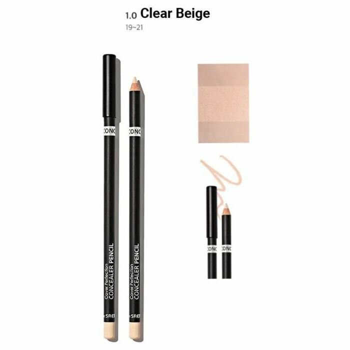 The Saem Карандаш-консилер для точечного нанесения 1,4 г Cover Perfection Concealer Pencil, оттенок 1.0 Clear Beige