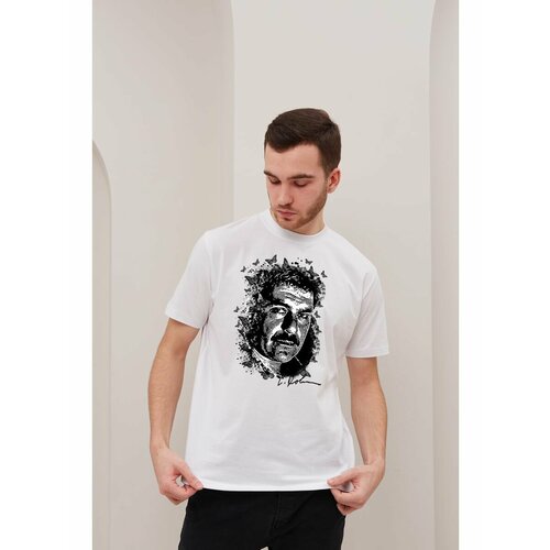 Футболка размер XL, белый, зеленый, синий