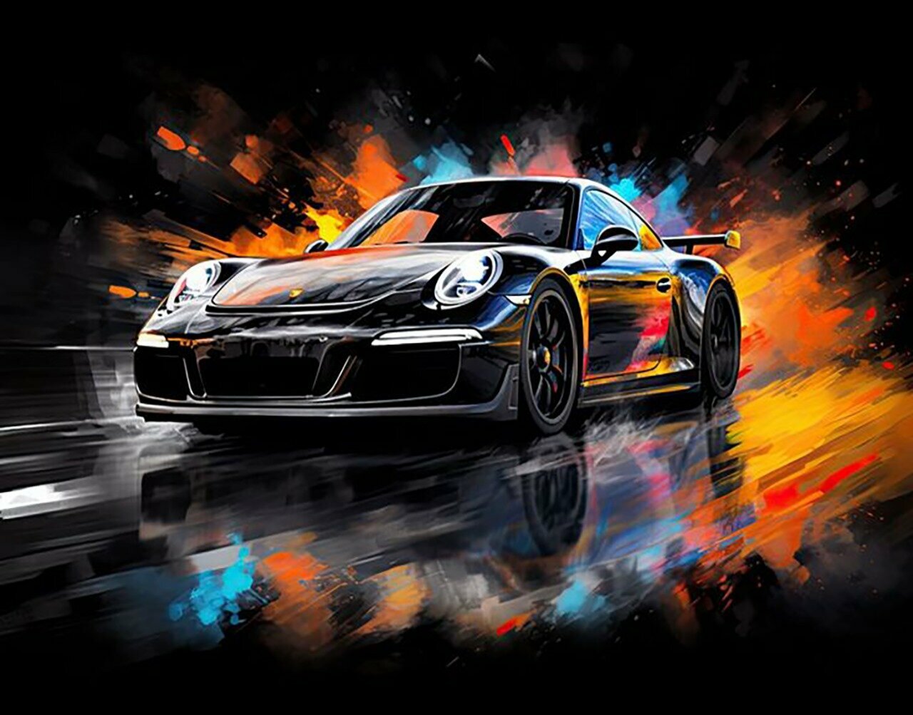 Картина по номерам "Спортивное авто Porsche 911", хлопковый холст на подрамнике 40х50 см, акрил, 000 Art Hobby Home