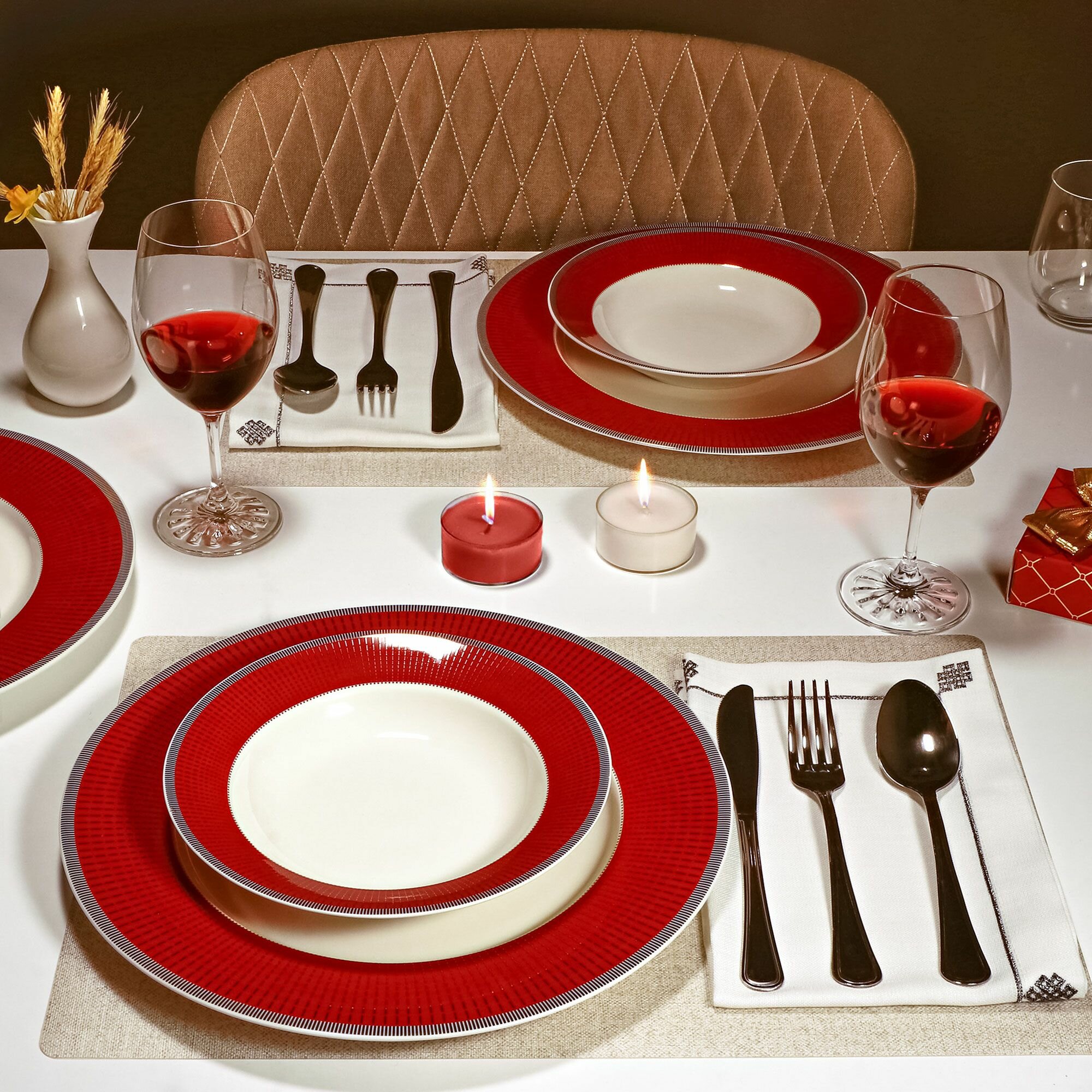 фото Сервиз столовый Macbeth bone porcelain Scarlet 18 предметов 6 персон, посуда для кухни