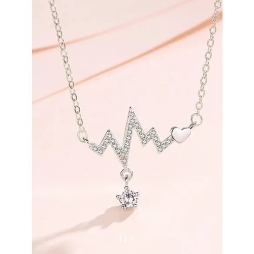 Колье, длина 40 см, серебряный женское ожерелье чокер их трех цепей с замком и сердцем