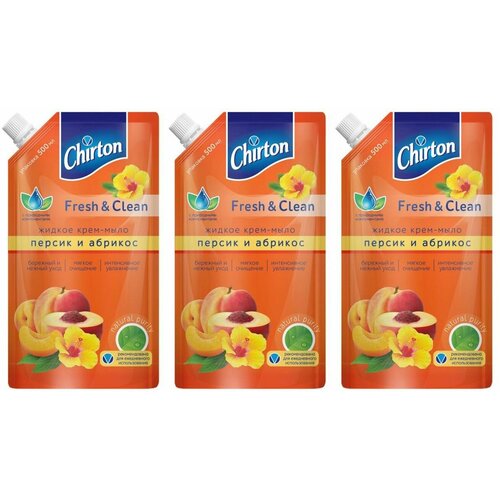 Chirton Крем-мыло жидкое Персик и абрикос 500мл, 3 шт. chirton крем мыло жидкое персик и абрикос 500 мл