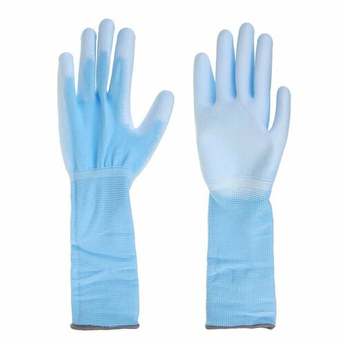 Перчатки полиэстер с ПУ полуоблив удлиненный манжет р9 35см 304₽