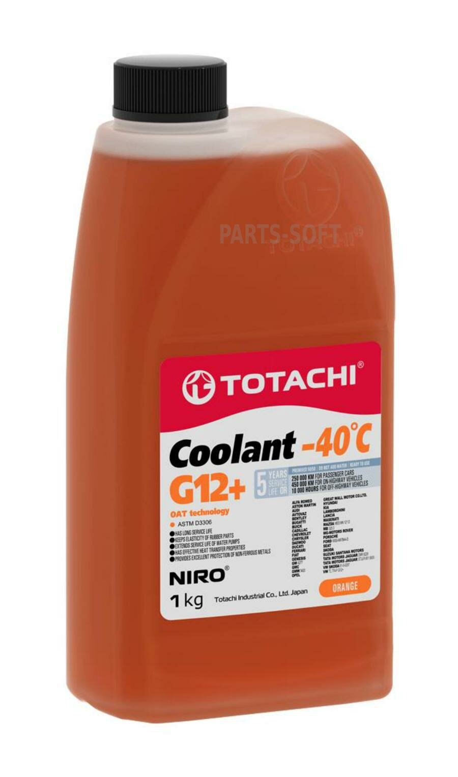 фото TOTACHI 47301 Жидкость охлаждающая низкозамерзающая TOTACHI NIRO COOLANT Orange -40C G12+ 1кг