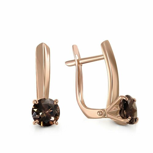 Серьги ЗлатаМира, золото, 585 проба, топаз