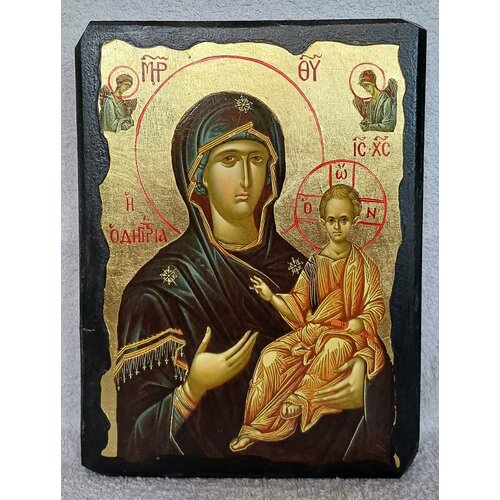 "Одигитрия" икона Богородицы из Греции, 17х13 см