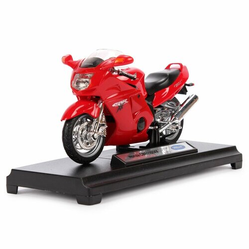 Мотоцикл Kinsmart Honda CBR1100XX, инерционный, металл, масштаб 1:18, в коробке (12143PW) for honda cbr1100xx 1996 2006 3d carbon look upper triple yoke defender