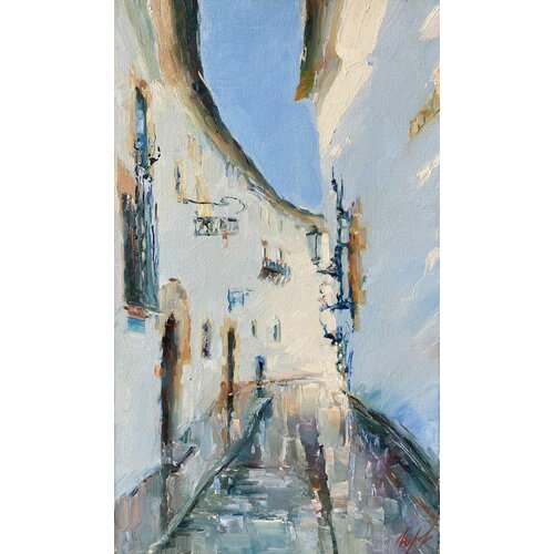 Картина Улочка в Испании 50х30 см холст масло авторская работа 26000₽