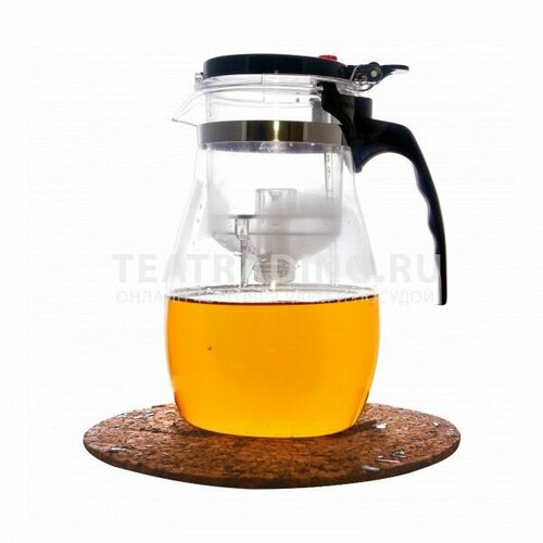 Чайник Заварочный Гунфу С Кнопкой-Фиксатором, 1000 мл Superlife. Типот Из Жаропрочного Стекла Со Съемным Ситом