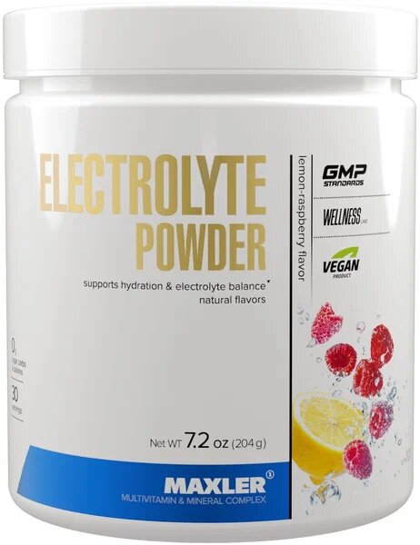 Maxler Electrolyte Powder 204 гр вкус: лимон-малина