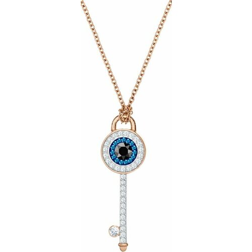 Колье SWAROVSKI, кристаллы Swarovski, длина 38 см, белый, синий