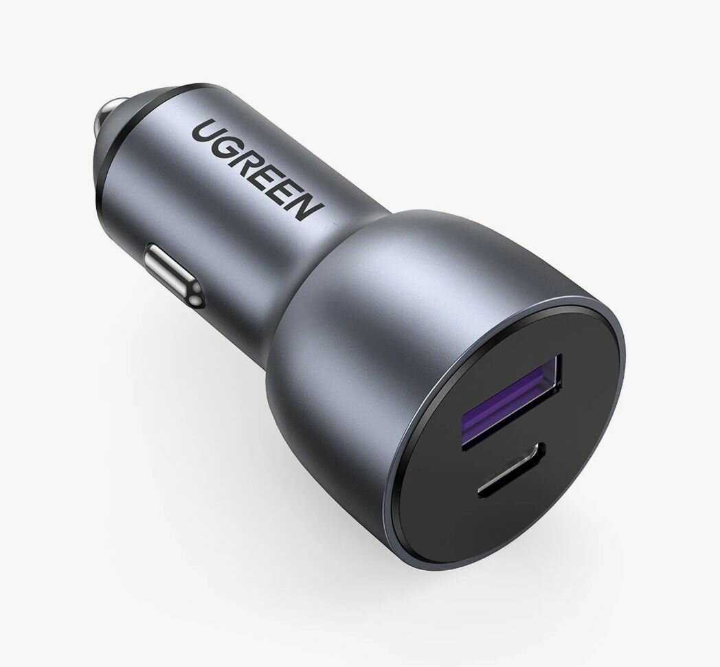 Автомобильное зарядное устройство UGREEN CD213 USB-C PD+USB-A QC 42.5W Fast Car Charger серый