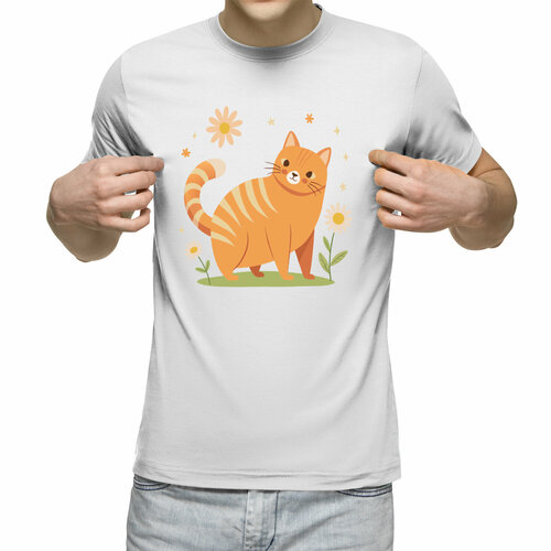 Футболка Us Basic, размер 3XL, белый мужская футболка рыжий кот m зеленый
