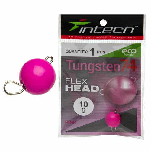 Груз рыболовный разборный Intech Tungsten 74 10гр #Gloss Pink UV, 1 шт. в уп.