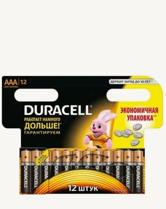 Батарейка Duracell Basic AAA, в упаковке: 12 шт.