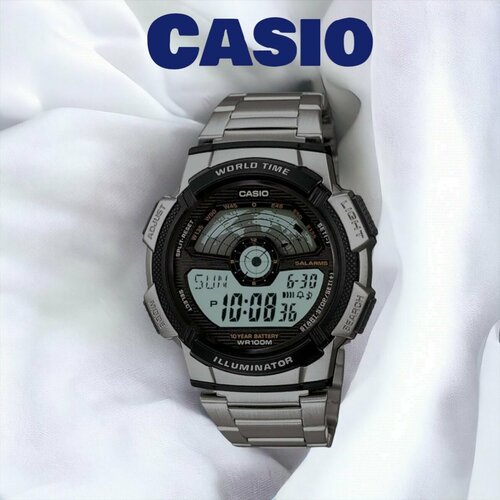 Наручные часы CASIO, серебряный японские часы наручные мужские casio collection ae 1000w 1a с хронографом