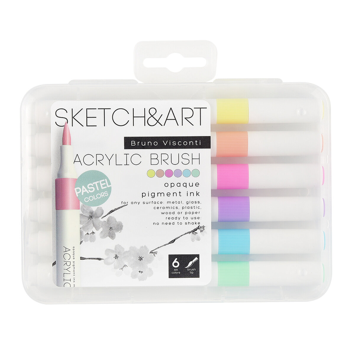 Набор маркеров-кистей акриловых "SKETCH&ART. Пастельные цвета", 6 ЦВ.