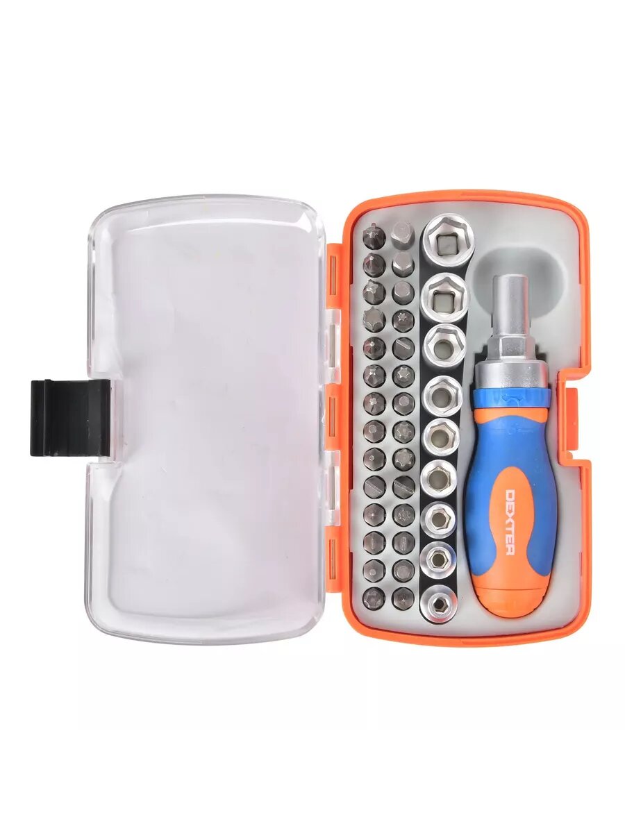 фото Отвёртка с набором бит и головок Dexter MER-226 38 предметов