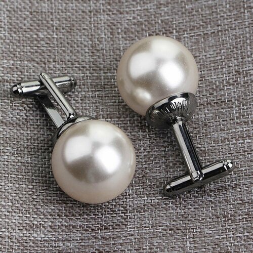 Запонки , серебристый