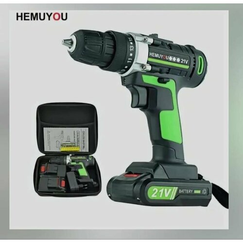 Дрель-шуруповерт с двумя аккумуляторами 21V 5000₽