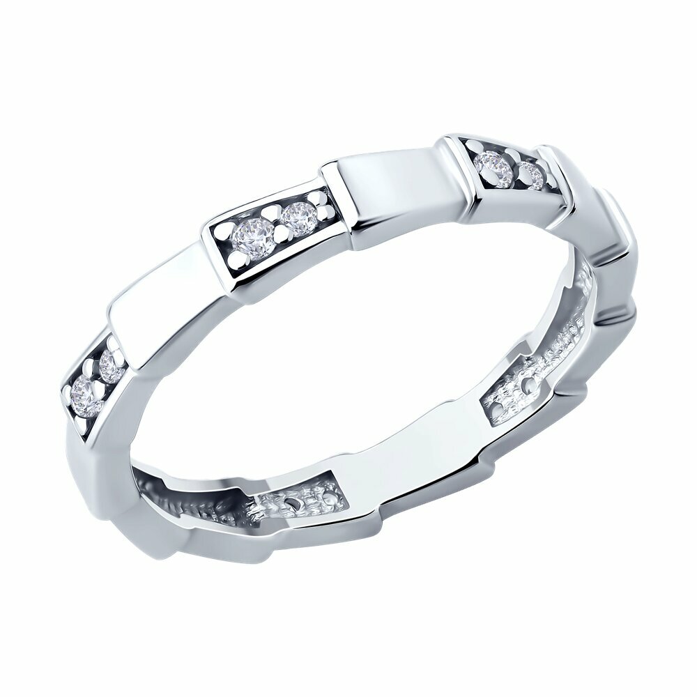 Кольцо Diamant, серебро, 925 проба, родирование, фианит