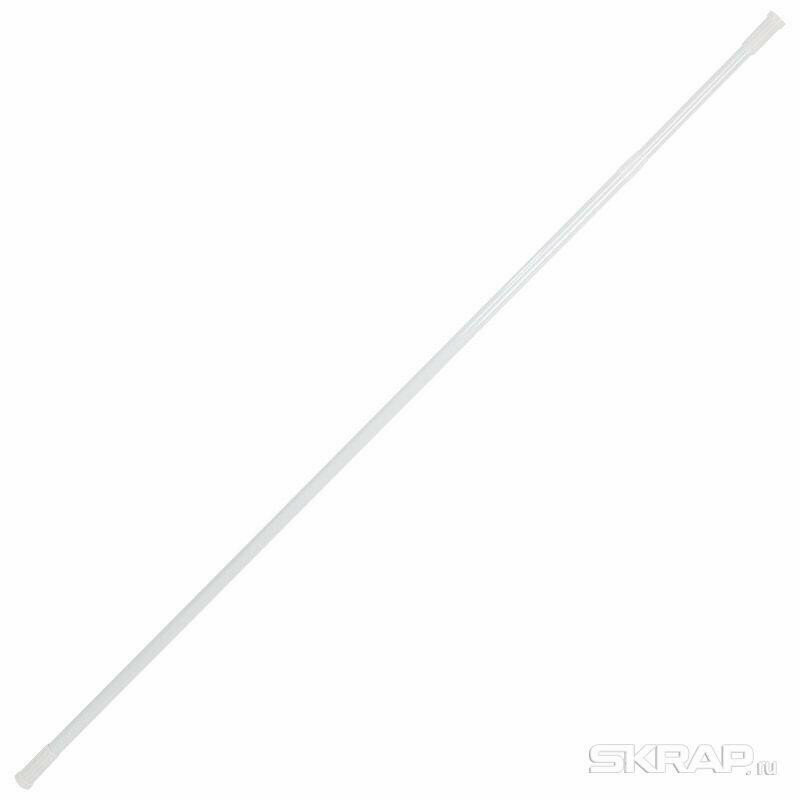 Карниз для ванной 140-260 нержавеющая сталь белый Рыжий кот 103946