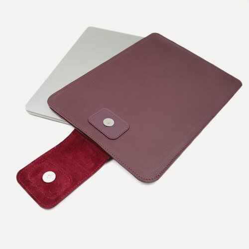 Изображение товара Кожаный чехол для Macbook 13 / 14 Pro, обложка для ноутбука 13,3 - 14 дюймов, J. Audmorr - Weybridge 14 Merlot, бордовый, натуральная кожа