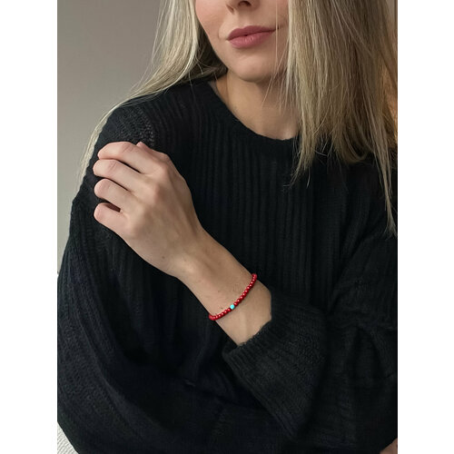 Браслет LU Jewel серебро 925 проба говлит коралл длина 16 см красный 4290₽