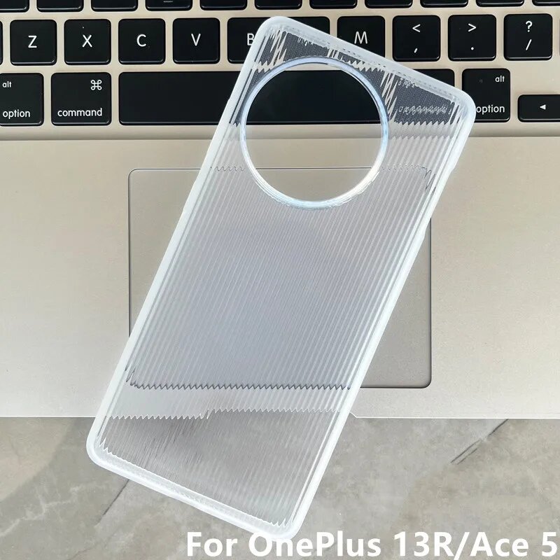 Оригинальный чехол для OnePlus 13R/Ace 5, тонкий противоударный матовый, мягкий, из ТПУ, резиновая полоска, защитная крышка для кожи, защита от отпечатков пальцев, Clear White, For OnePlus 13R