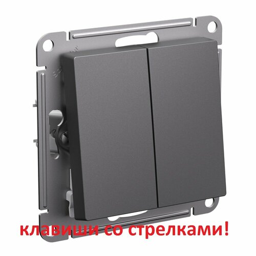 Выключатель жалюзи кнопочный Systeme Electric Atlas Design, на винтах, карбон