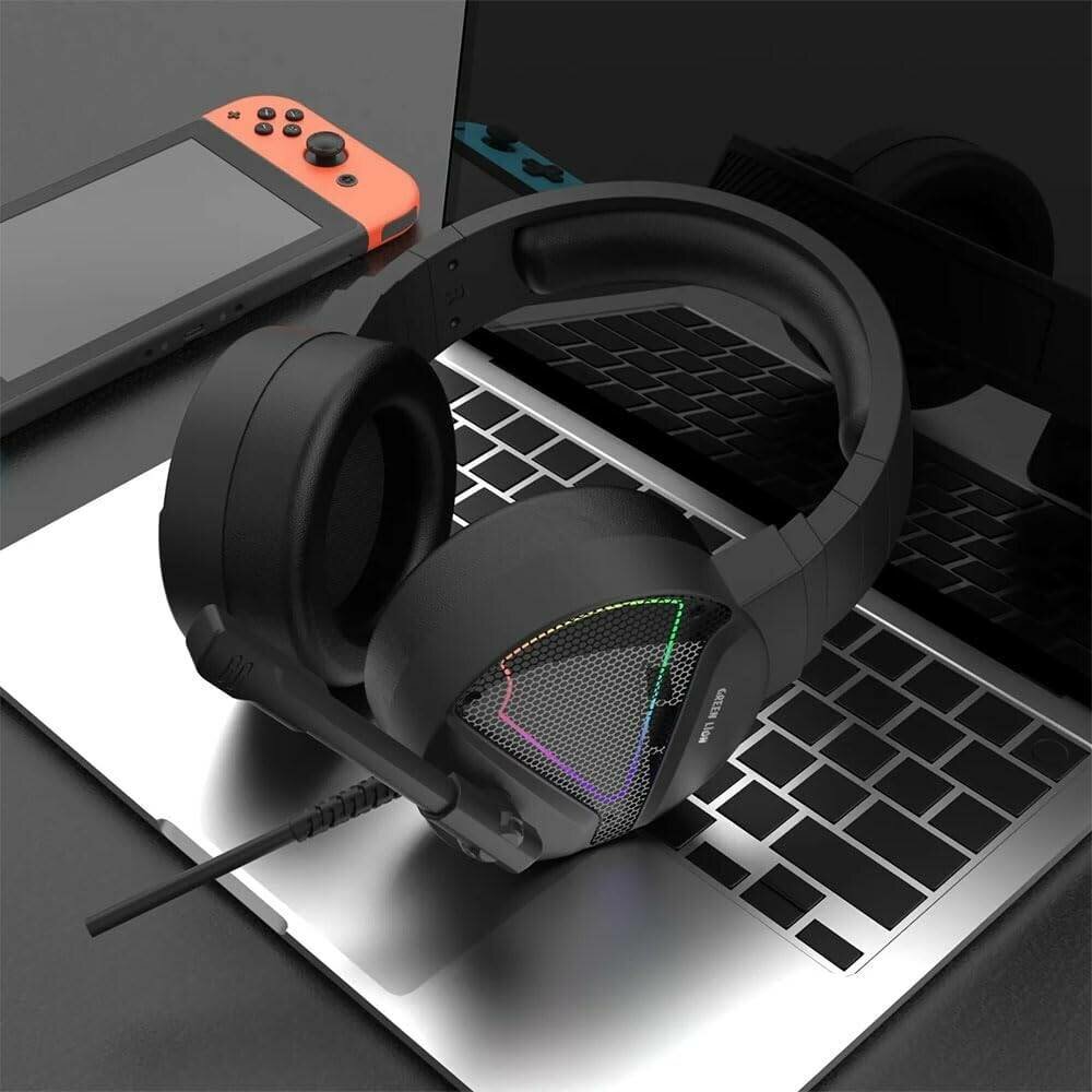 Игровые наушники Green Lion GP27X, встроенный всенаправленный микрофон с шумоподавлением, длина кабеля 2,1 м, свободный изгиб на 360 дюймов, динамики 50 мм, RGB