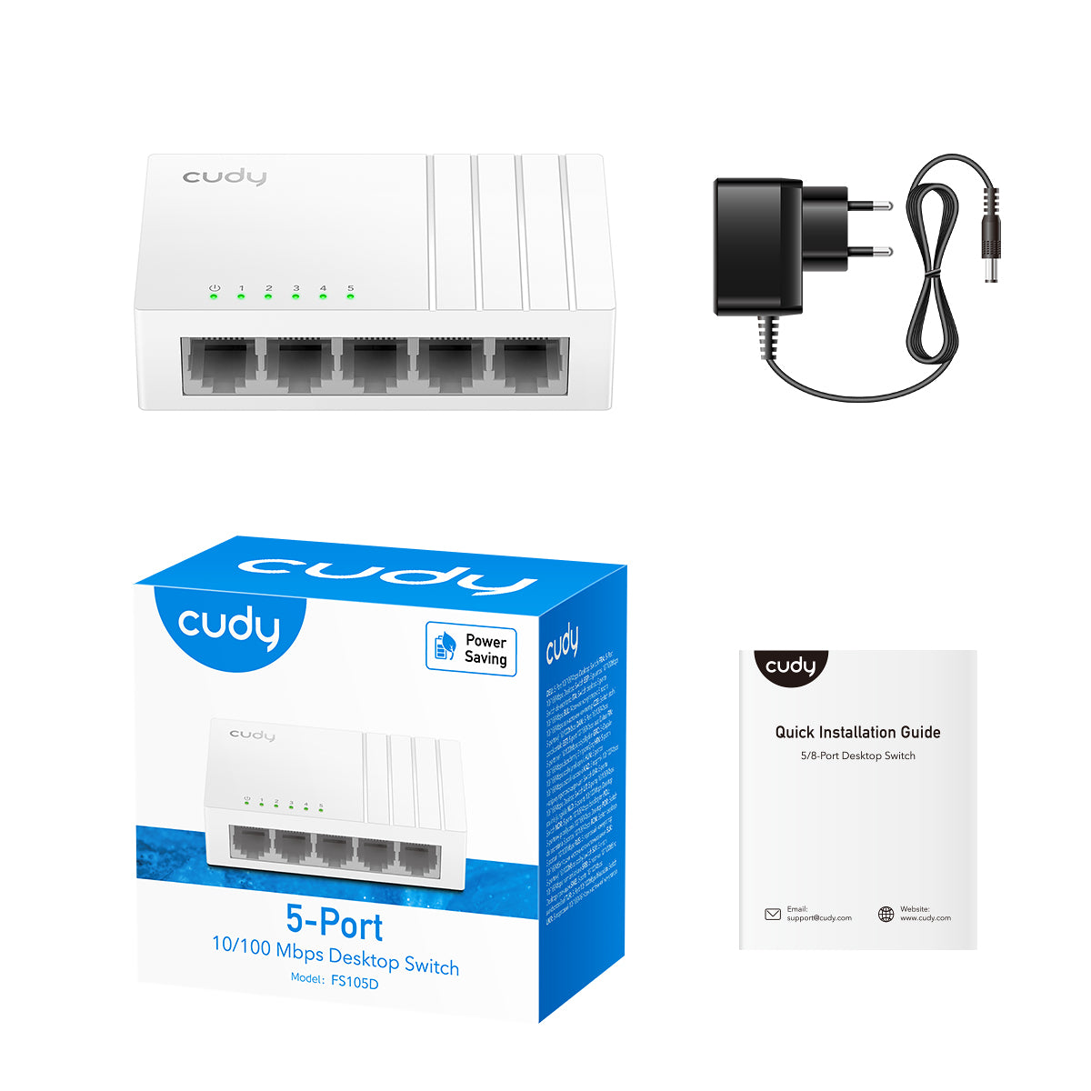 Коммутатор CUDY FS105D 5-Port 10/100 Mbps Desktop Switch — фото 1