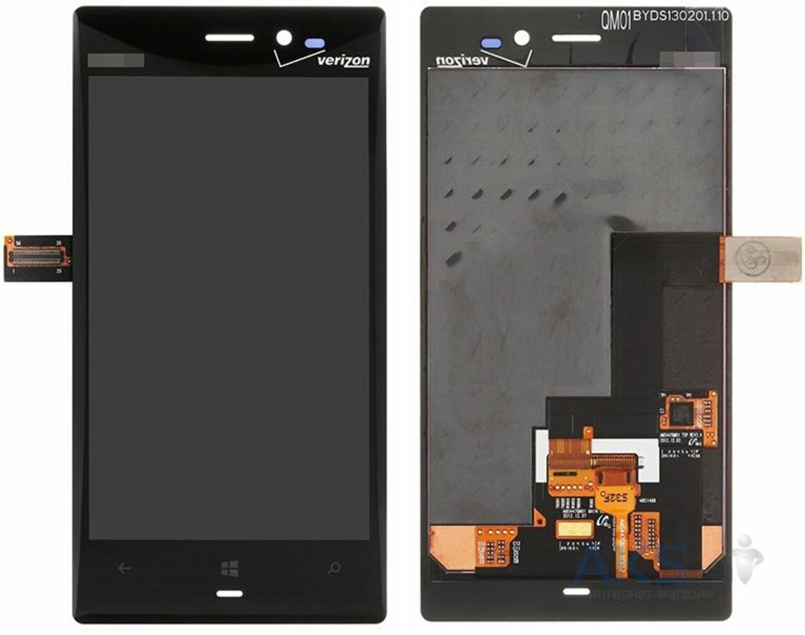 Дисплей для Nokia Lumia 928 (RM-860) в сборе с тачскрином (черный)