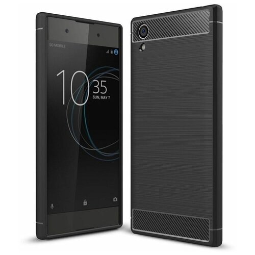 Чехол-накладка Carbon Fibre для Sony Xperia XA1 Plus (черный)