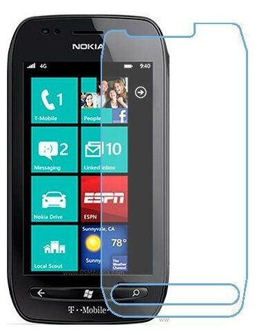 Nokia Lumia 710 T-Mobile защитный экран из нано стекла 9H одна штука