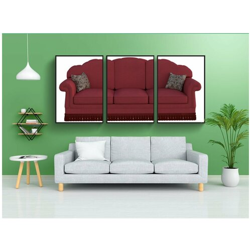 фото Набор модулных постеров для интерьера "диван, сиденье, подушки" 60x90 см. в тубусе, без рамки lotsprints